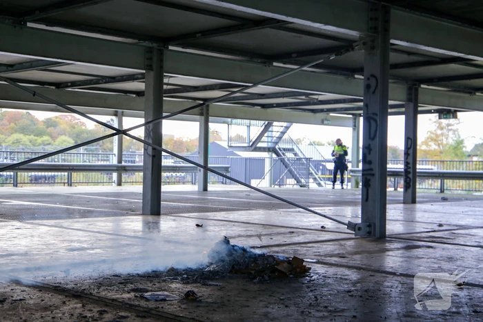 Brand gesticht in parkeergarage