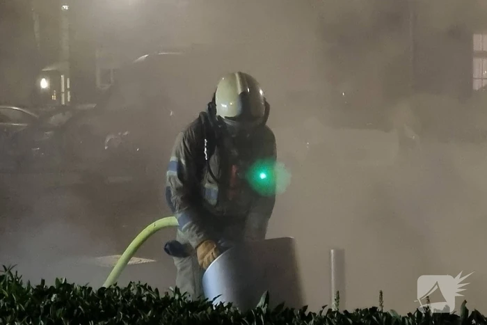 Veel rookontwikkeling door brand in container