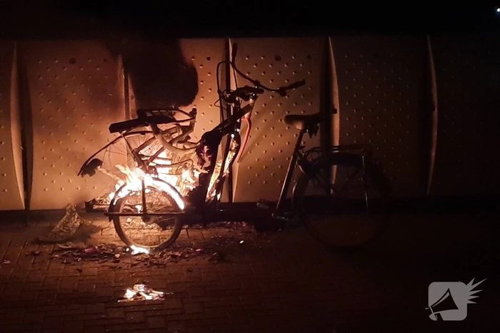 Bakfiets uitgebrand bij station