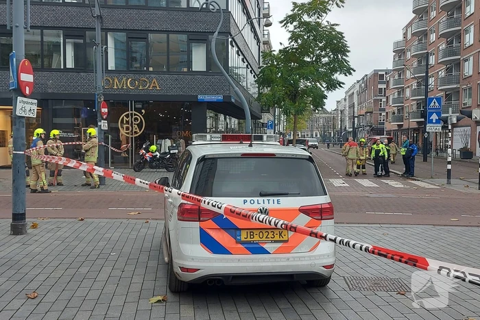 Straat afgesloten door gaslucht