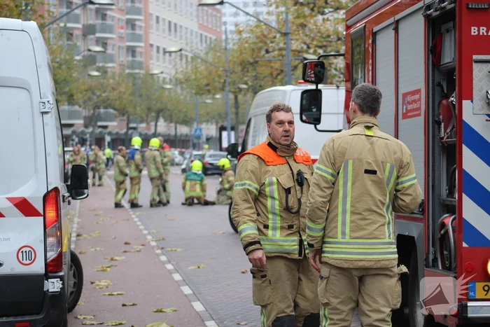 Straat afgesloten door gaslucht