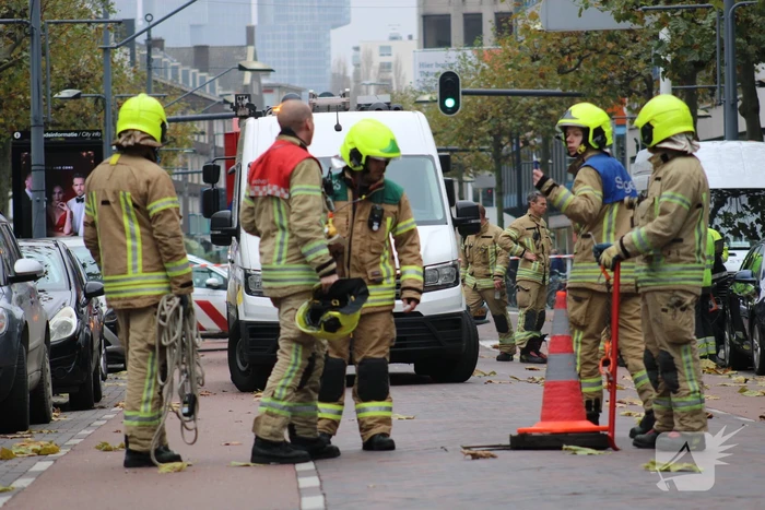 Straat afgesloten door gaslucht