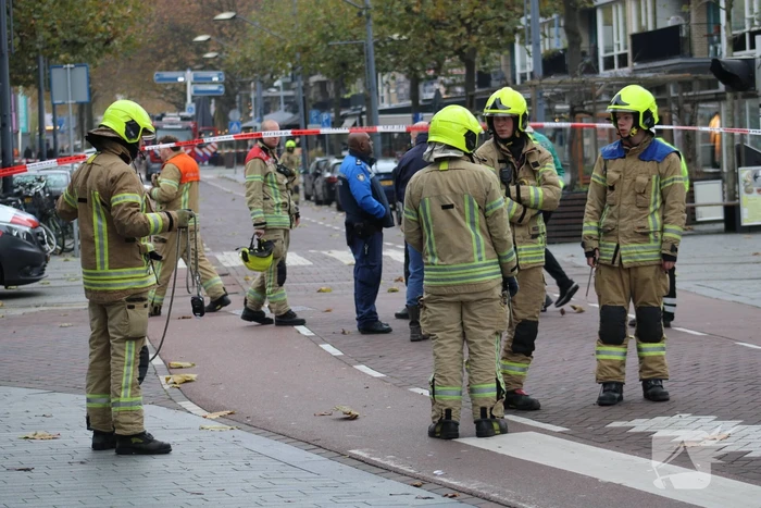 Straat afgesloten door gaslucht