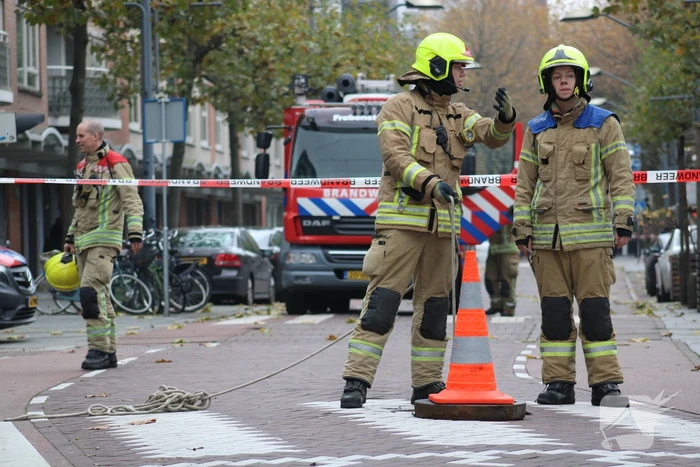 Straat afgesloten door gaslucht