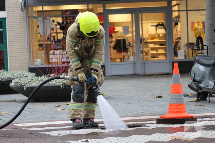 Straat afgesloten door gaslucht