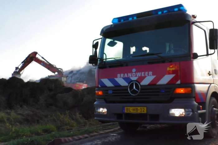 Flinke rookontwikkeling bij brand in hooibaal