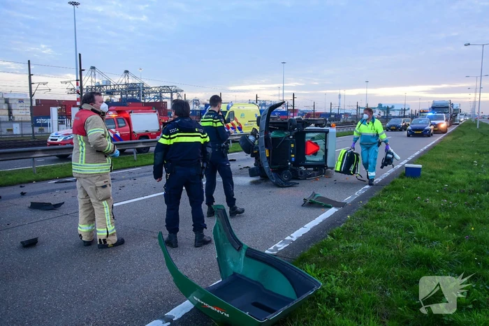 Bestuurder grasmaaier gewond bij aanrijding