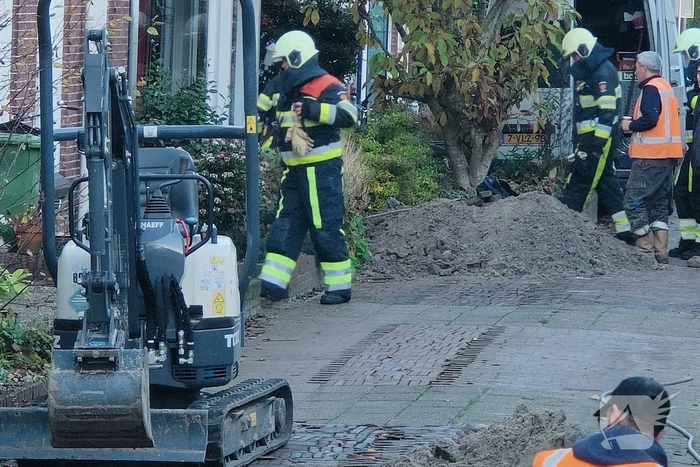 Lekkage in gasleiding bij werkzaamheden