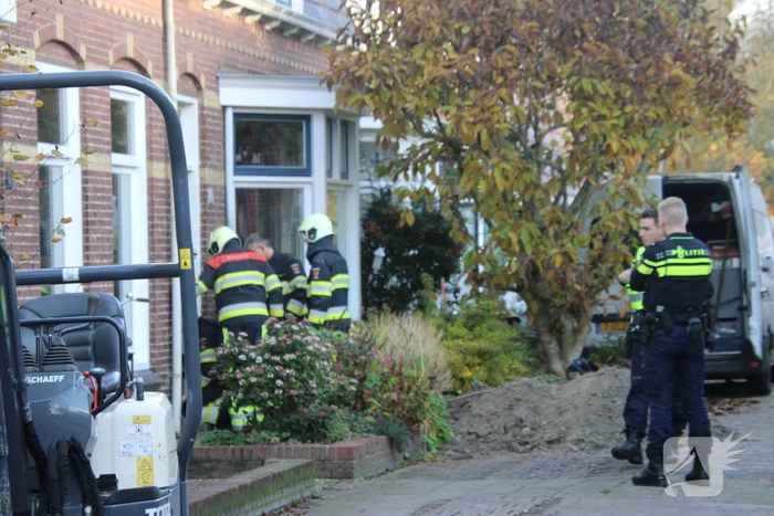 Lekkage in gasleiding bij werkzaamheden