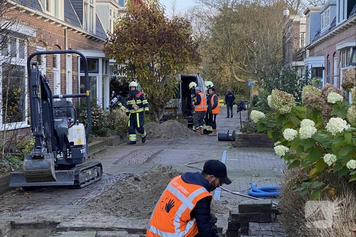 Lekkage in gasleiding bij werkzaamheden