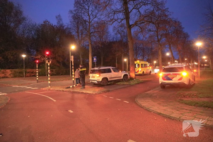 Automobilist rijdt paal omver en botst tegen boom