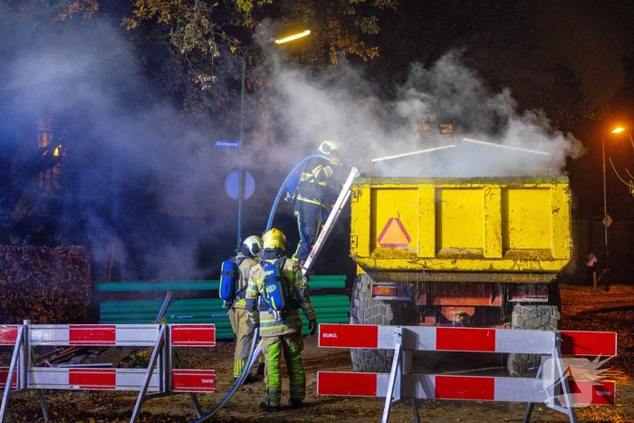 Brand in aanhanger van tractor