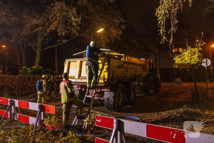 Brand in aanhanger van tractor
