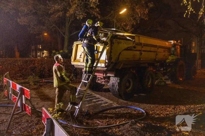 Brand in aanhanger van tractor