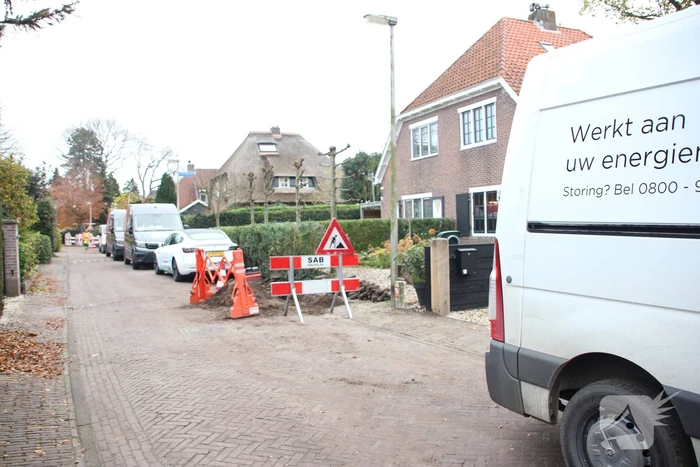 Gasleiding geraakt bij werkzaamheden