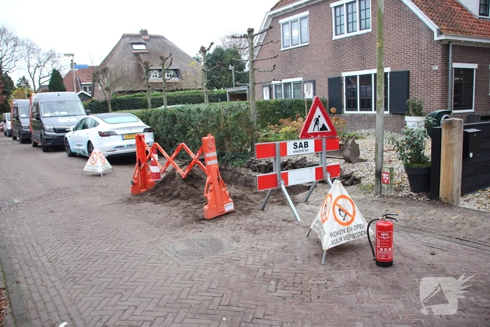 Gasleiding geraakt bij werkzaamheden