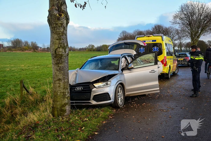 Automobilist botst met voertuig op boom