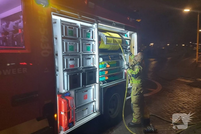 Brand blust brand in afvalcontainer