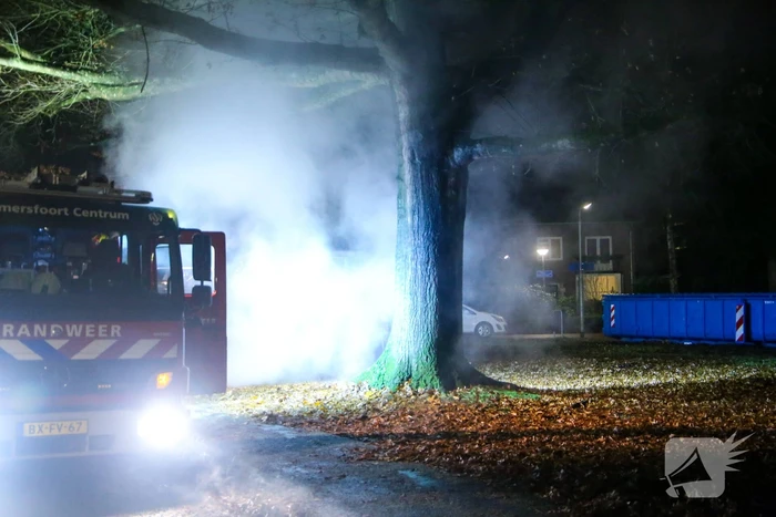Veel rookontwikkeling door brand in dixi