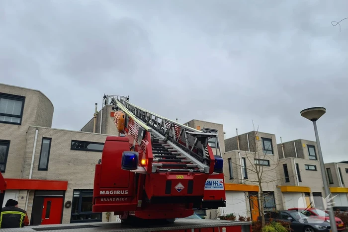 Schoorstenbrand in woning