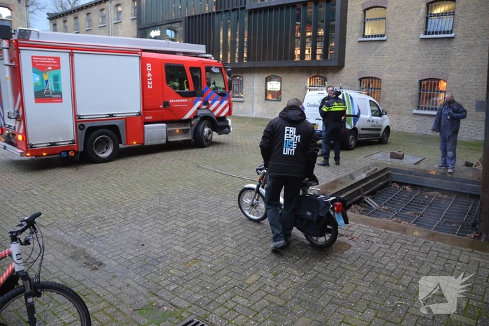 Broei in grote put met houtvezels