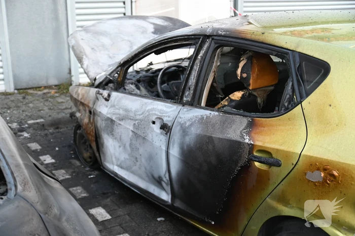 Twee auto's verwoest bij flinke brand