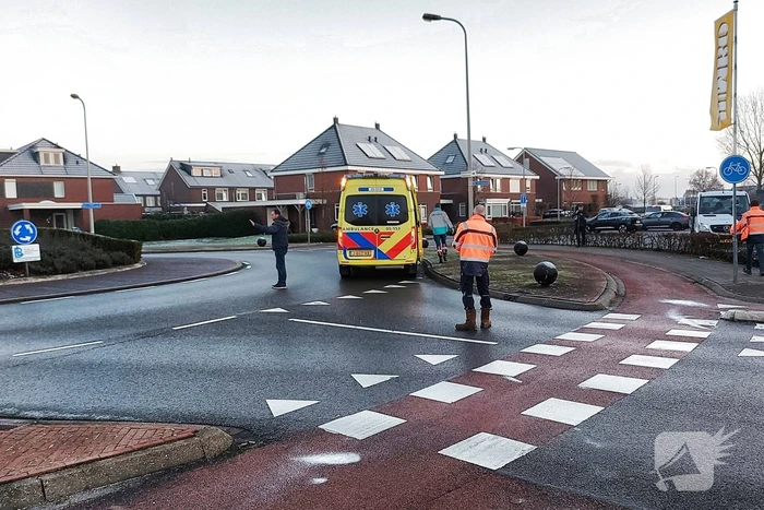 Fietsster hard onderuitgegaan op glad wegdek