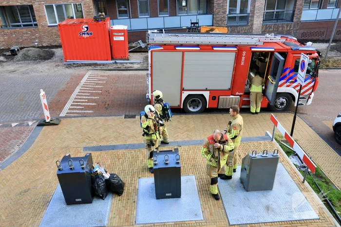 Brand in ondergrondse PMD-container