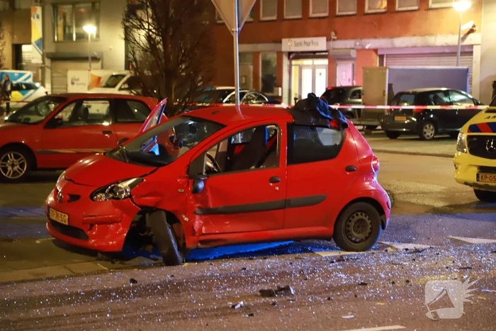 Auto gecrasht na ongeval