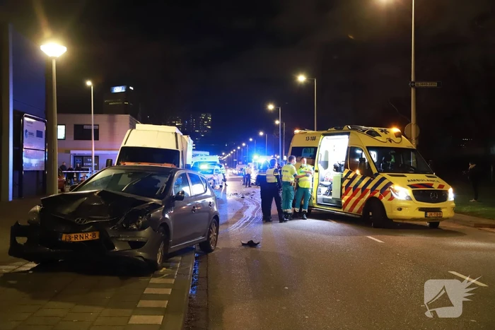 Auto gecrasht na ongeval