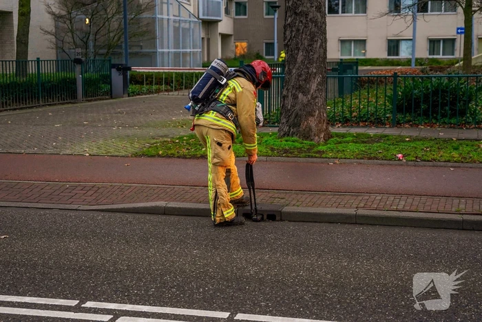Gasleiding geraakt bij graafwerkzaamheden