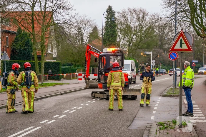 Gasleiding geraakt bij graafwerkzaamheden