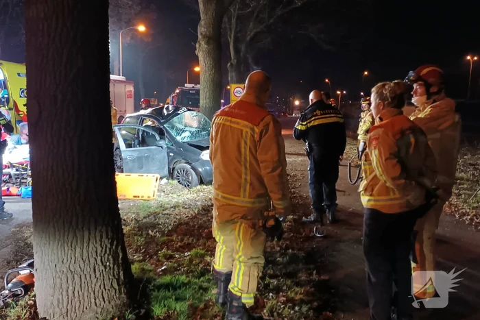 Automobilist ernstig gewond bij botsing tegen boom