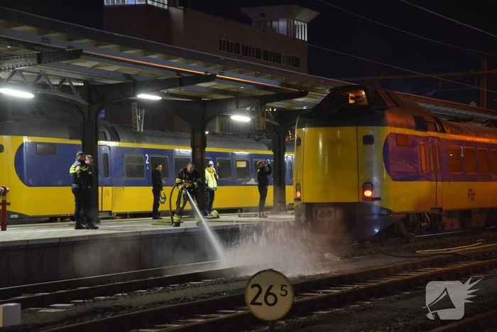 Intercity-trein vol rook op perron