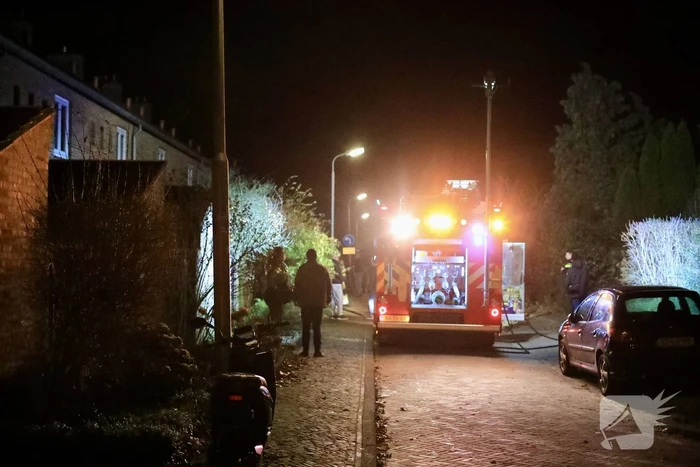 Voorkant van bestelbus volledig uitgebrand