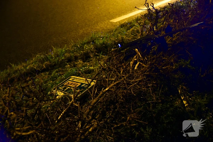 Automobilist crasht in berm