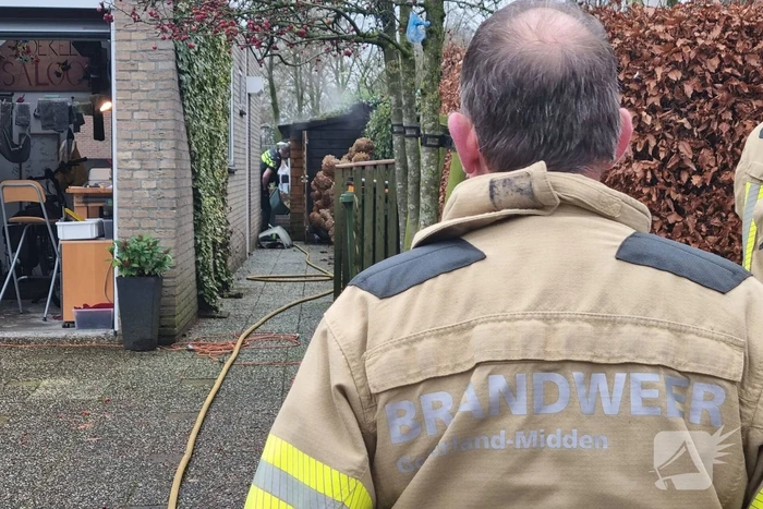 Brand in schuur van woning