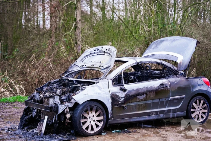 Auto vliegt in brand tijdens het rijden