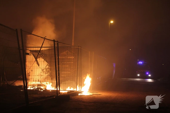 Bouwkeet verwoest door brand