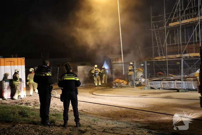 Bouwkeet verwoest door brand