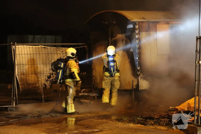 Bouwkeet verwoest door brand