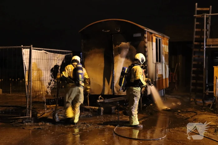 Bouwkeet verwoest door brand