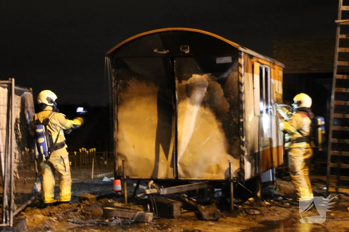 Bouwkeet verwoest door brand