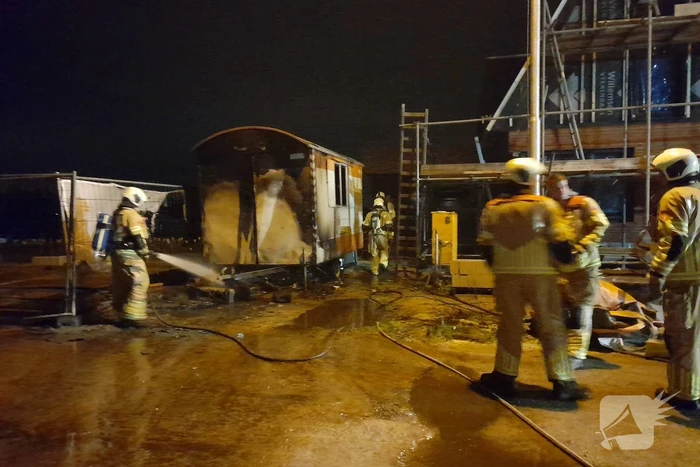 Bouwkeet verwoest door brand