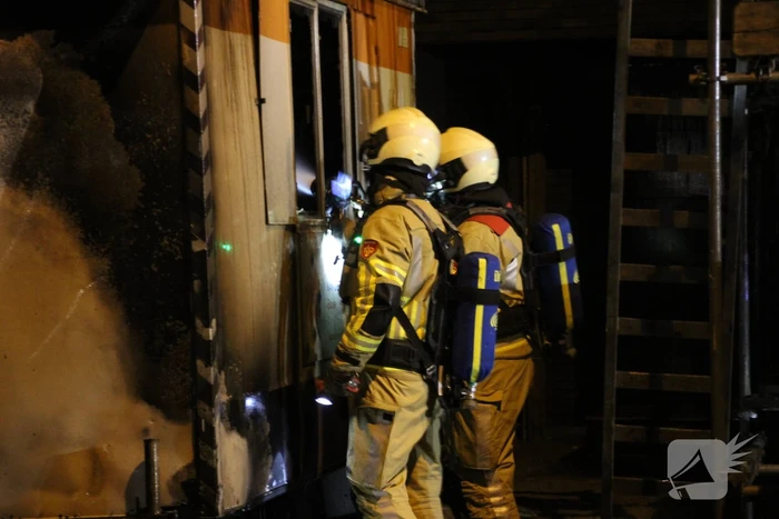 Bouwkeet verwoest door brand