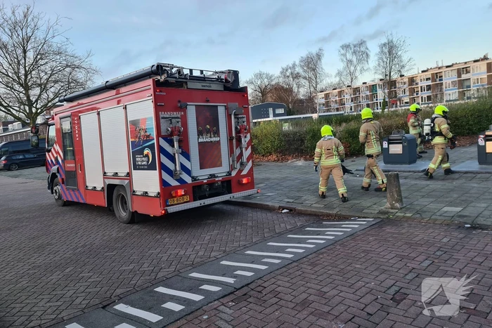 Brand ontstaan in ondergrondse container