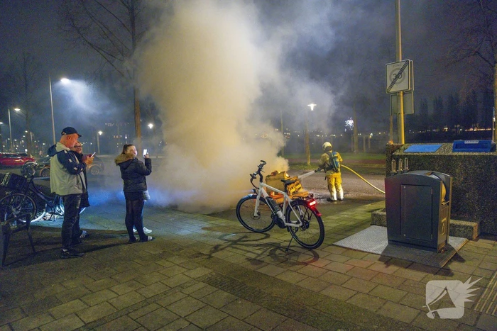 Meerdere pallets in brand gestoken