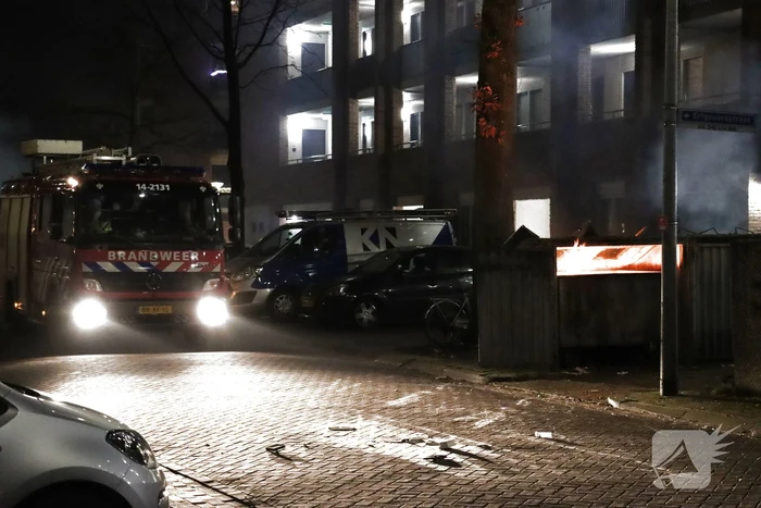 Containers verwoest door brand