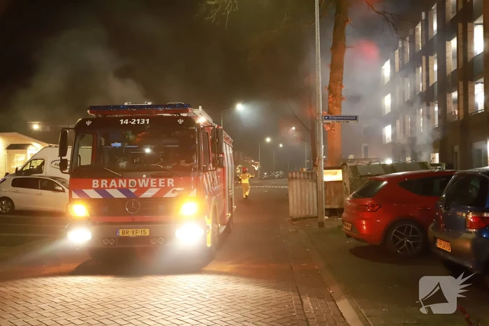 Containers verwoest door brand