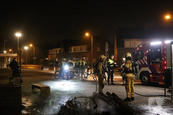 Veel politie ingezet bij buitenbrand